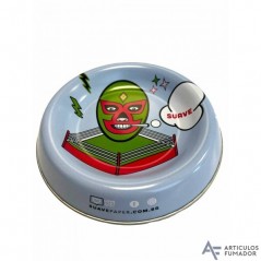 CENICERO METALICO SUAVE LUCHADOR 15CM