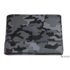 MONEDERO Y BILLETERO TRI-FOLD ZIPPO CAMO GREY