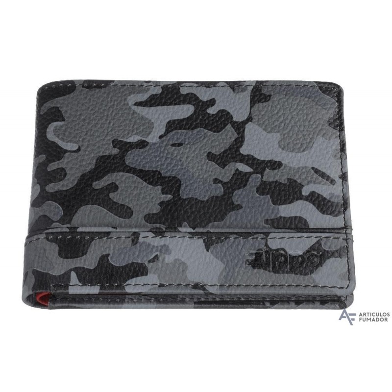 MONEDERO Y BILLETERO TRI-FOLD ZIPPO CAMO GREY