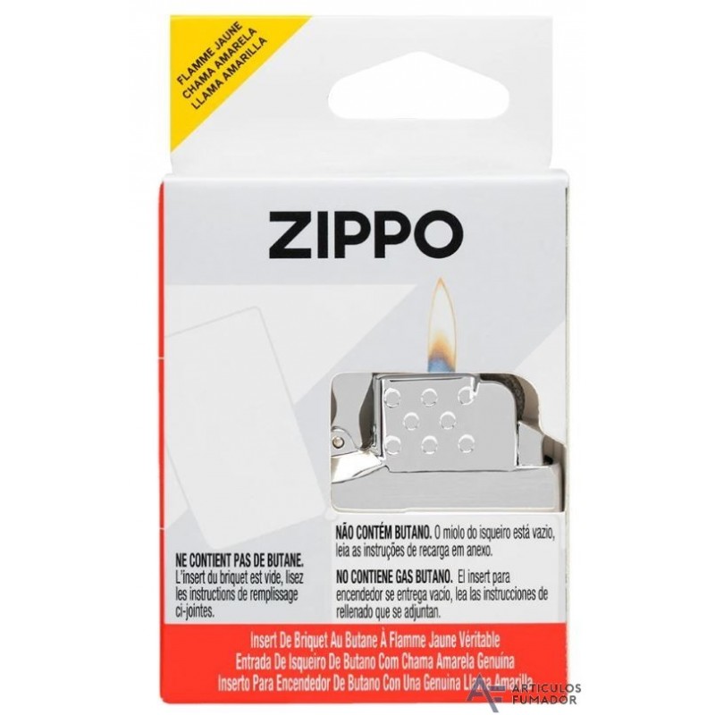 INSERT ZIPPO BUTANE YELLOW FLAME SILVER MADE IN U.S.A