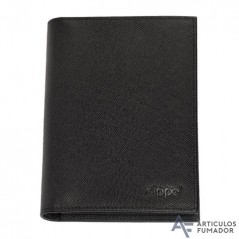 CARTERA VERTICAL ZIPPO SAFFIANO TRIPLE APERTURA NEGRO