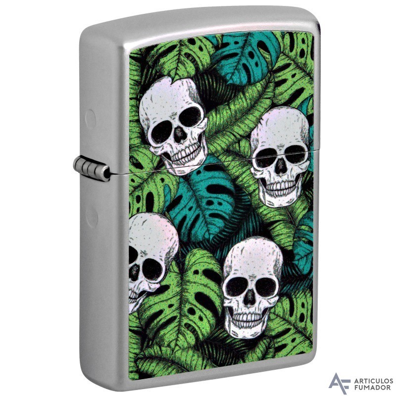 ENCENDEDOR ZIPPO SKULL WITH FLOWERS 205