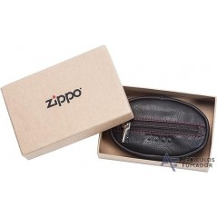 MONEDERO ZIPPO DE PIEL-MOCA