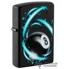ENCENDEDOR ZIPPO BOLA 8 NEGRO EFECTO REFLECTANTE