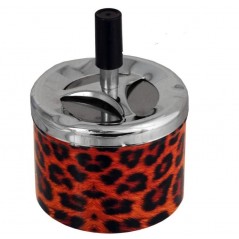 Cenicero Metal Automático Leopardo 9x3 cm