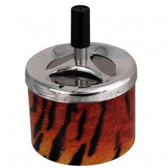 Cenicero Metal Automático Tiger 9x3 cm
