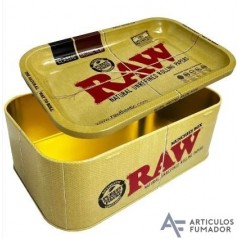 CAJA METÁLICA RAW MINI CON BANDEJA 20X14X10 CM
