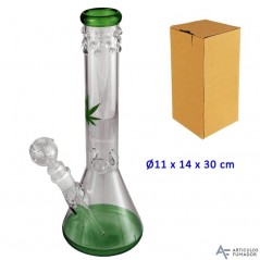 30 cm. Bong de cristal verde