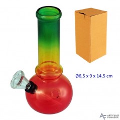 14,5 cm. Bong de cristal tricolor