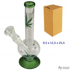 25,5 cm. Bong de cristal verde
