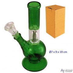 19 cm. Bong de cristal verde