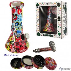 Set con bong, grinder y pipa