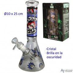 25 cm Bong de cristal brilla en la oscuridad