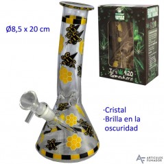 20 cm Bong de cristal brilla en la oscuridad