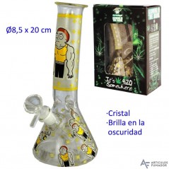 20 cm Bong de cristal brilla en la oscuridad