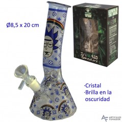 20 cm Bong de cristal brilla en la oscuridad