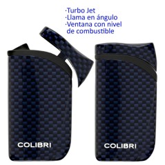 Encendedor turbo jet «COLIBRI Falcon II» azul llama en ángulo con ventana...