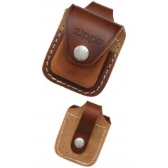 Funda Zippo con trabilla marrón