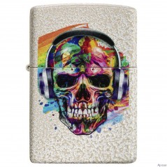 Encendedor Zippo 49181 Skull Headphones Design