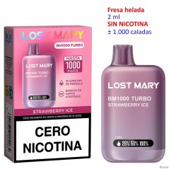 Strawberry Ice 0 mg. Lost Mary BM1000 TURBO Vaper desechable