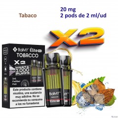 Tobacco 20 mg. BALMY ÉLITE PRO 2 Pod recarga