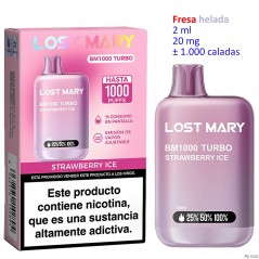 Strawberry Ice 20 mg. Lost Mary BM1000 TURBO Vaper desechable