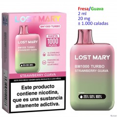 Strawberry Guava 20 mg. Lost Mary BM1000 TURBO Vaper desechable