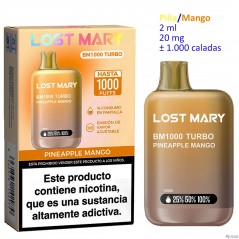 Pineapple Mango 20 mg. Lost Mary BM1000 TURBO Vaper desechable
