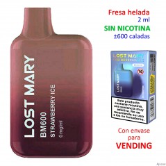 Strawberry Ice 0 mg. Elfbar Lost Mary 600 VENDING Vaper desechable