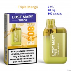 Triple Mango 20 mg. Lost Mary TP 800 Vaper desechable