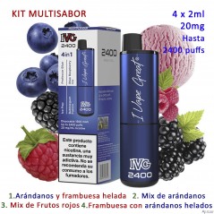 Blue Edition 20 mg. IVG 2400 Vaper desechable 4 en 1