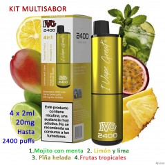 Yellow Edition 20 mg. IVG 2400 Vaper desechable 4 en 1