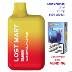 Watermelon Lemon 20 mg. Elfbar Lost Mary 600 VENDING Vaper desechable