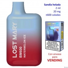 Watermelon Ice 20 mg. Elfbar Lost Mary 600 VENDING Vaper desechable