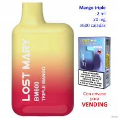Triple Mango 20 mg. Elfbar Lost Mary 600 VENDING Vaper desechable