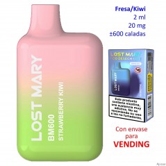 Strawberry Kiwi 20 mg. Elfbar Lost Mary 600 VENDING Vaper desechable