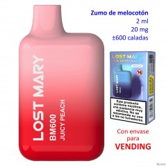 Juicy Peach 20 mg. Elfbar Lost Mary 600 VENDING Vaper desechable