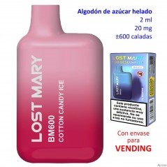 Cotton Candy Ice 20 mg. Elfbar Lost Mary 600 VENDING Vaper desechable