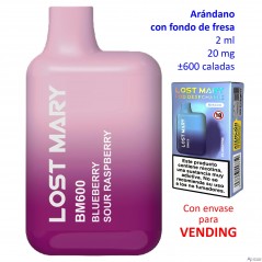 Blueberry Sour Raspberry 20 mg. Elfbar Lost Mary 600 VENDING Vaper...