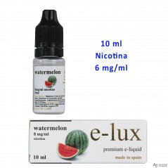 E-Liquid Watermelon 6 mg. envase con 10 ml e-lux