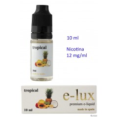 e-liquid Tropical 12 mg. envase con 10 ml. e-lux