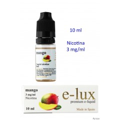e-liquid Mango 3 mg. envase con 10 ml. e-lux