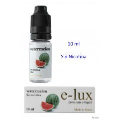 e-liquid Watermelon 0 mg. envase con 10 ml. e-lux