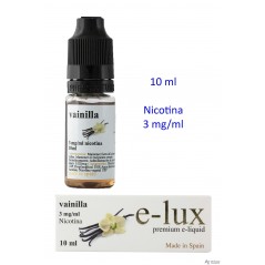 e-liquid Vainilla 3 mg. envase con 10 ml. e-lux