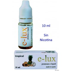 e-liquid Tropical 0 mg. envase con 10 ml. e-lux