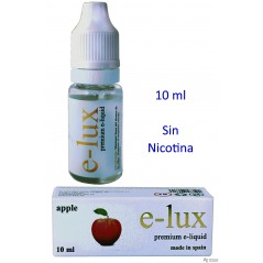 e-liquid Apple 0 mg. envase con 10 ml. e-lux