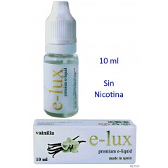 e-liquid Vainilla 0 mg. envase con 10 ml. e-lux