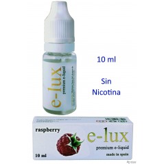 e-liquid Raspberry 0 mg. envase con 10 ml. e-lux