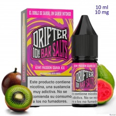 10ml 10 mg. Kiwi Passion Guava Ice Sales de nicotina Drifter Bar Salts
