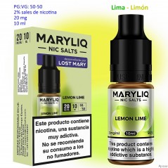 20 mg. Lemon Lime MARYLIQ Sales de nicotina